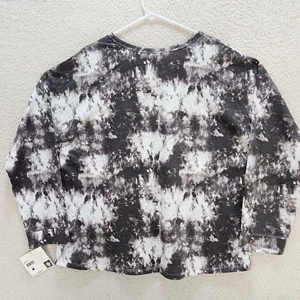 ANNE KLEIN Tie Dye Pajama Top Women's XL Grey Round Neck Long Sleeve Pullover - Picture 12 of 15